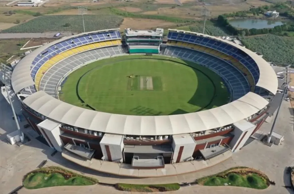 Aerial view of Kotambi Cricket Stadium, Vadodara